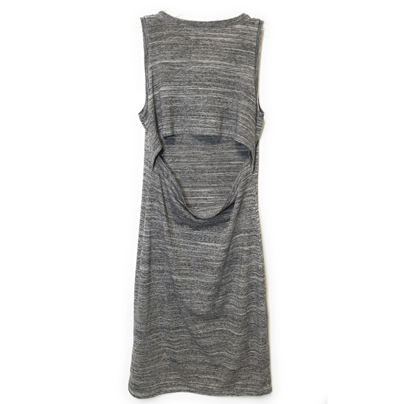 FABLETICS Eileen Midi Dress with Cut Out Back Charcoal Space Dye Size S - Picture 6 of 9